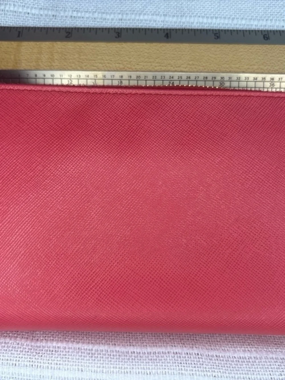 Prada Saffiano Leather Zip Around Wallet Pink OS Luxury
